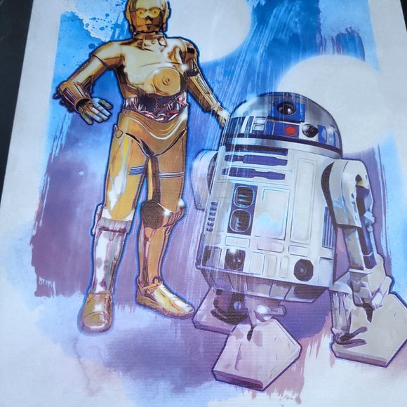Star Wars Droids R2D2 C3PO Colorful Art Canvas Poster 12x16" unframed - Picture 4 of 5